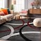World Rug Gallery Modern Wavy Circles Design 7'10'' x 10'2'' Red 377RED8X10 - alternate 1